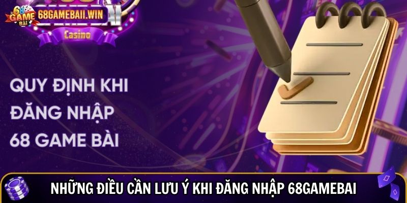 Những điều cần lưu ý khi đăng nhập 68gamebai